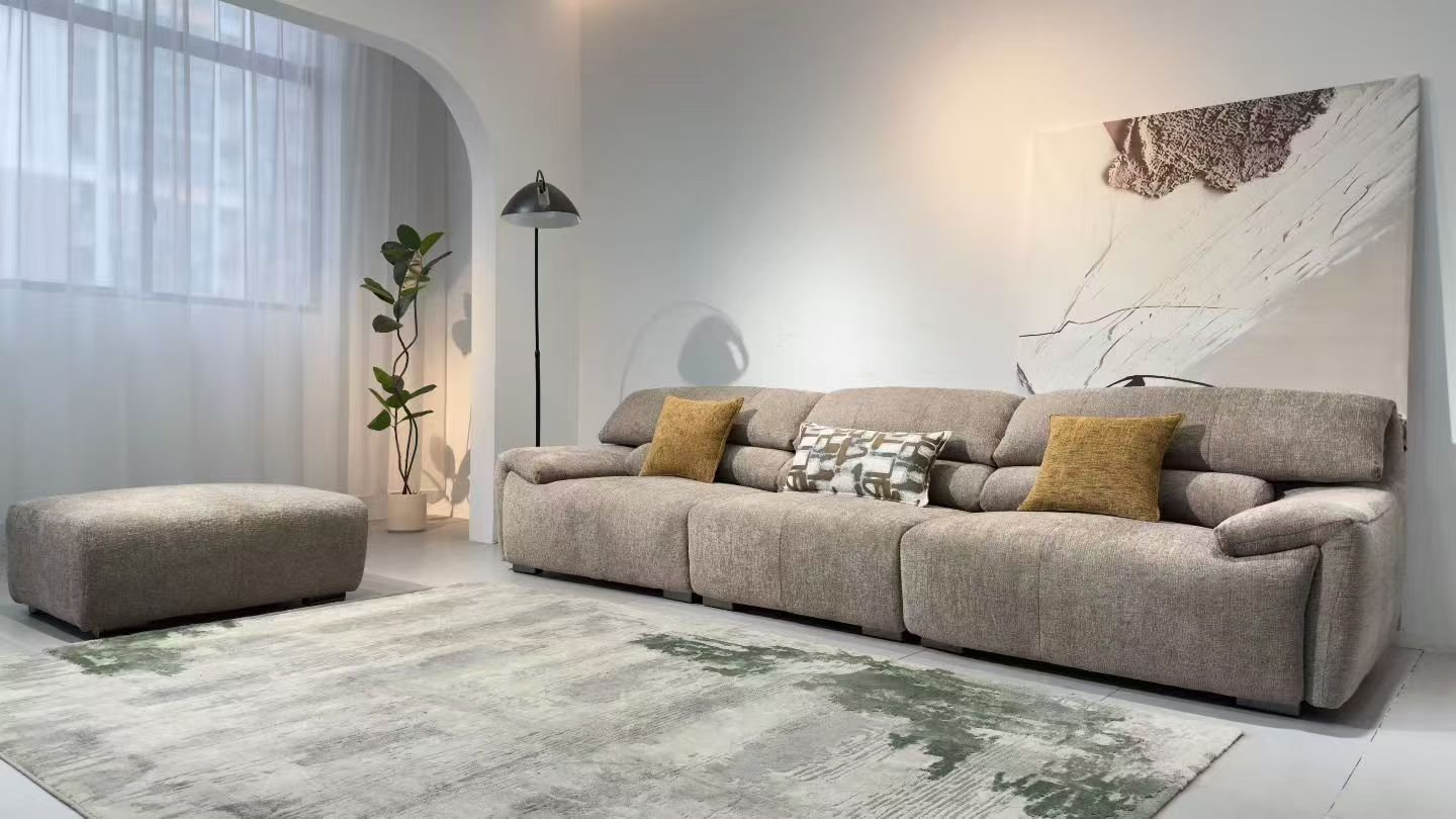 Soft Contemporary Sofa with Ottoman